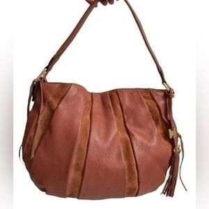 NWT Aimee Kestenberg Pebble Leather & Suede Tuscany Hobo in Terracotta
